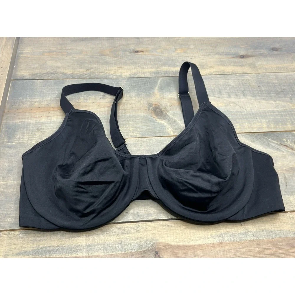Delimira 38D Bra Black Full Coverage Underwire Back Closure Excellent